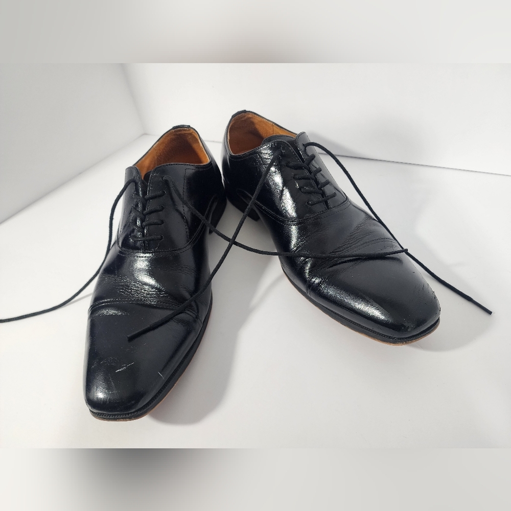 Florsheim Mens 11 Corbetta CapToe Oxford Black Leather classic formal work event - Picture 2 of 13